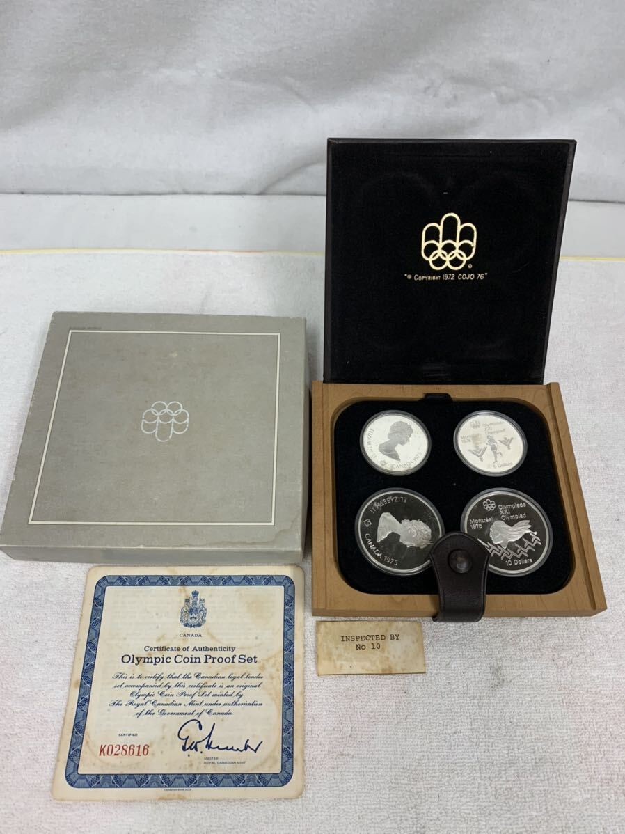 1976年 モントリオールオリンピック 記念コイン 5ドル×2枚 10ドル×2枚 コインプルーフセットの画像1