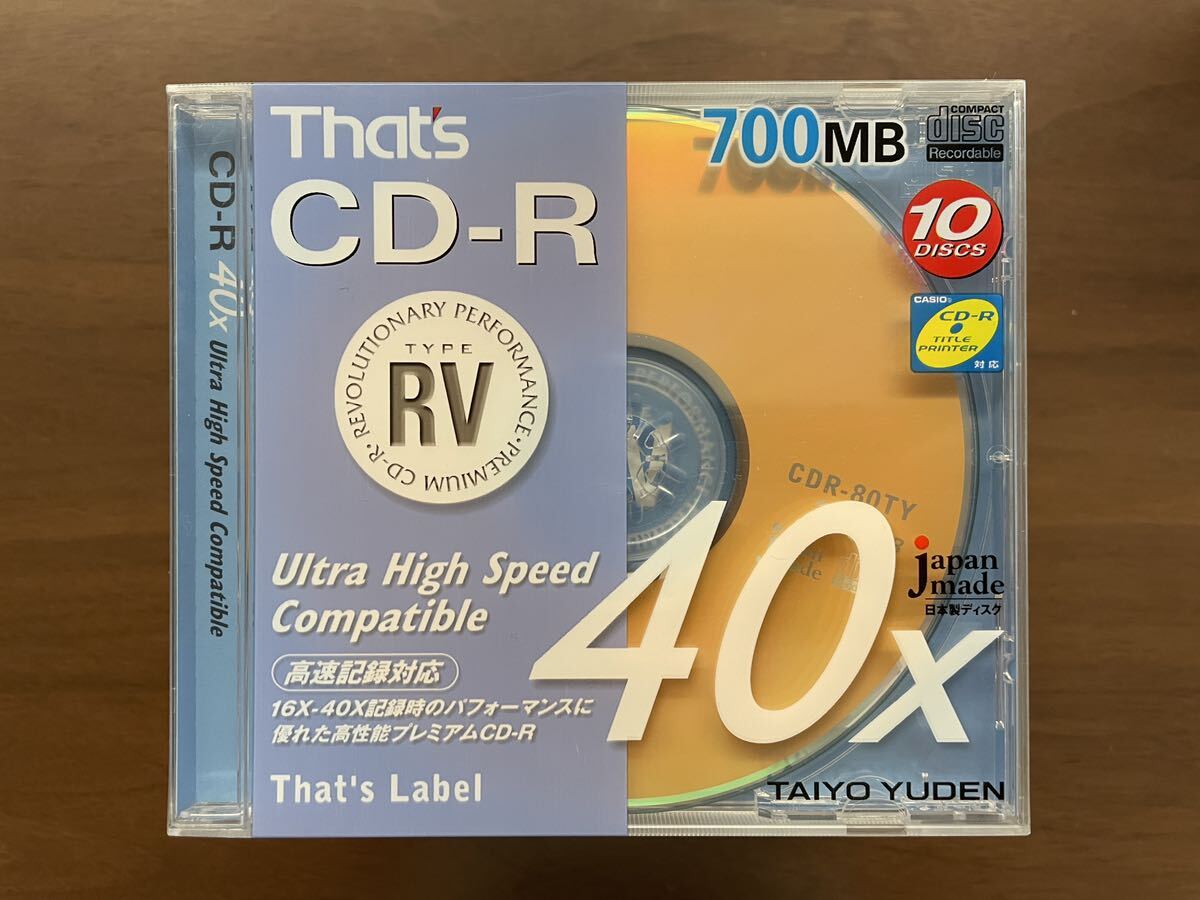 未使用 太陽誘電 That's TAIYOYUDEN データ/音楽用 CD-R 700MB 80分 40倍速 CDR-80TY 21枚_画像3