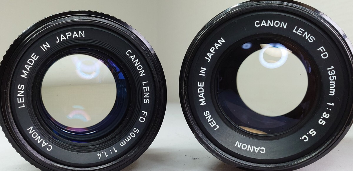 【終活】 Canon A-1 美品＋NEW FD 50mm f1.4＋FD 135mm f3.5＋強力モータードライブMA 各動作良好 露出計OK 光学連写OK 持病鳴きなしの画像8