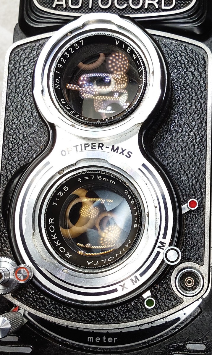【終活コレクション整理】MINOLTA AUTOCORD 二眼レフカメラ 名機 ROKKOR 75mm f3.5 搭載 各動作良好 スローOK 外観光学良好 中判フィルムの画像8