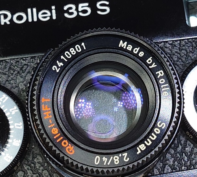 【終活収集品整理】 Rollei 35S 黒 Sonnar 40mm f2.8 HFTコーティング搭載モデル 各動作良好 スローOK 露出計メーターOK 手のひらサイズ の画像7