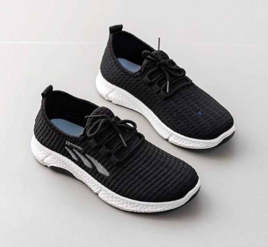  great popularity 24.5cm walking shoes sport lady's black Jim interior put on footwear walking shoes sneakers light weight light 