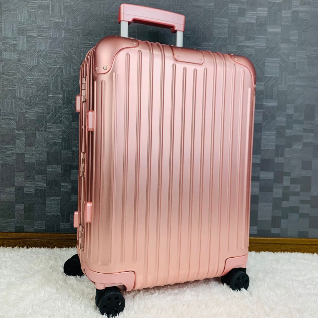 現行【美品】生涯保証 RIMOWA リモワ ORIGINAL オリジナル CABIN キャビン 35L 機内持ち込み 4輪 TSAロック クォーツピンク アルミニウムの画像1