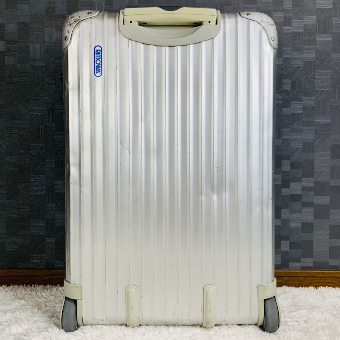 廃盤【人気モデル】青ロゴ RIMOWA リモワ TOPAS トパーズ 63L 2輪 TSAロック ジャンボトローリー アルミ スーツケース キャリーバッグの画像4