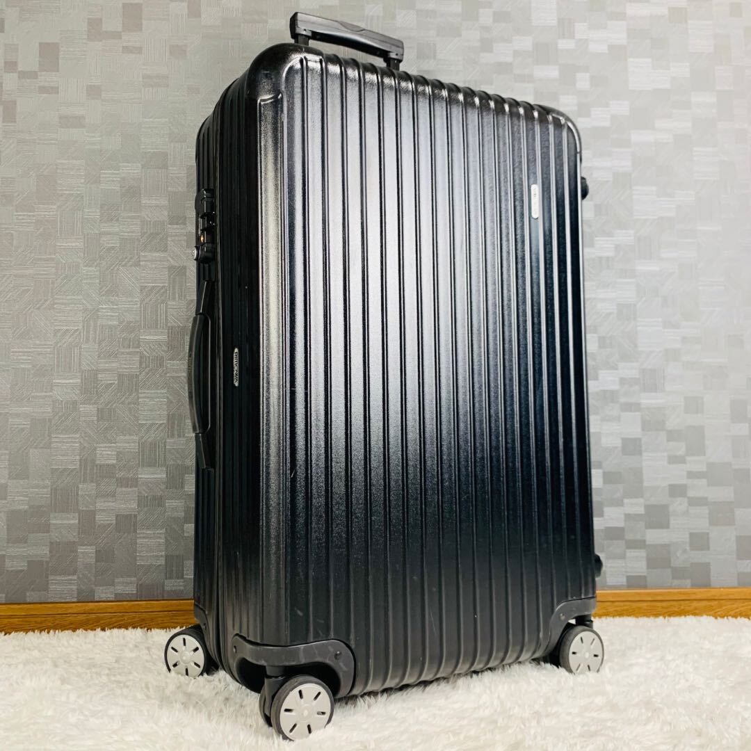 【美品】RIMOWA リモワ SALSA サルサ 82L 4輪 MW マットブラック 艶消し黒色 大容量 チェックインL 超軽量 キャリーバッグ スーツケースの画像1