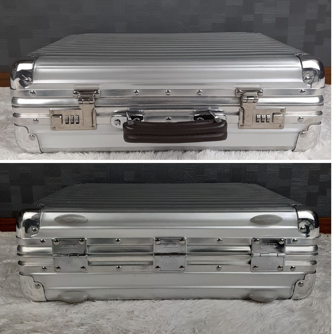 廃盤【美品】青ロゴ RIMOWA リモワ CLASSIC FLIGHT クラシックフライト Attache アタッシェ アタッシュケース アルミ 24L キャリーバッグ