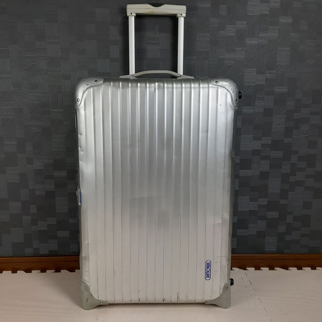 廃盤【美品】青ロゴ RIMOWA リモワ TOPAS トパーズ 63L 2輪 Jumbo Trolley トローリー シルバー チェックインM アルミ キャリーケースの画像2