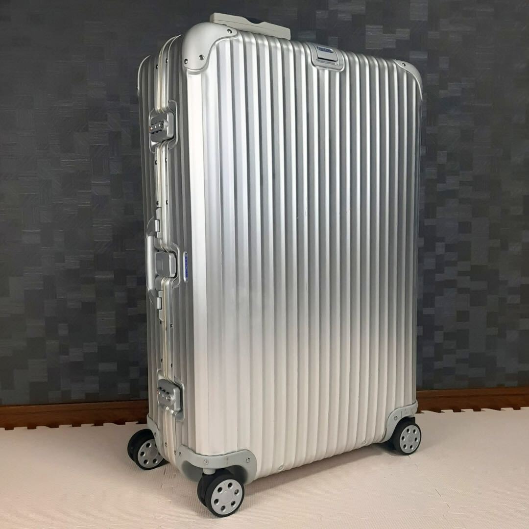 廃盤【極美品】青ロゴ RIMOWA リモワ TOPAS トパーズ 85L 4輪 TSAロック シルバー オリジナルチェックインL アルミ スーツケース キャリーの画像1