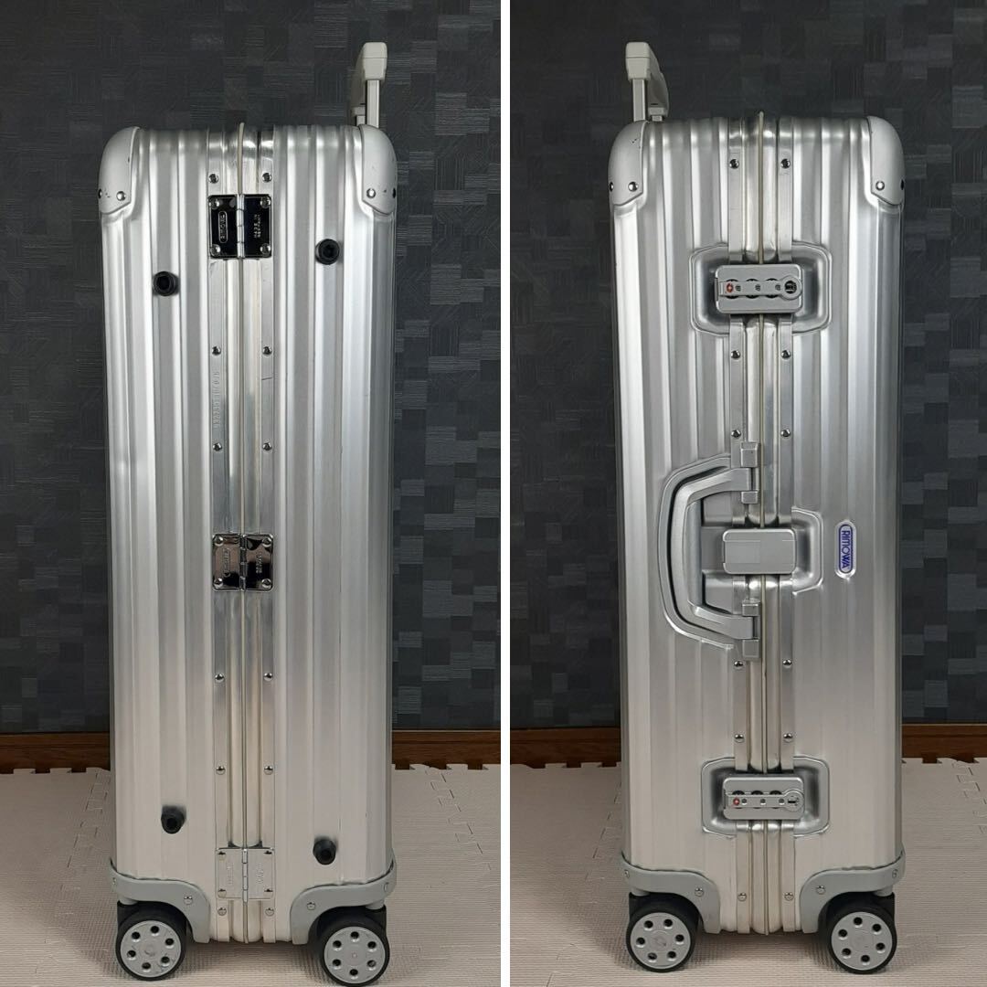 廃盤【極美品】青ロゴ RIMOWA リモワ TOPAS トパーズ 85L 4輪 TSAロック シルバー オリジナルチェックインL アルミ スーツケース キャリーの画像3