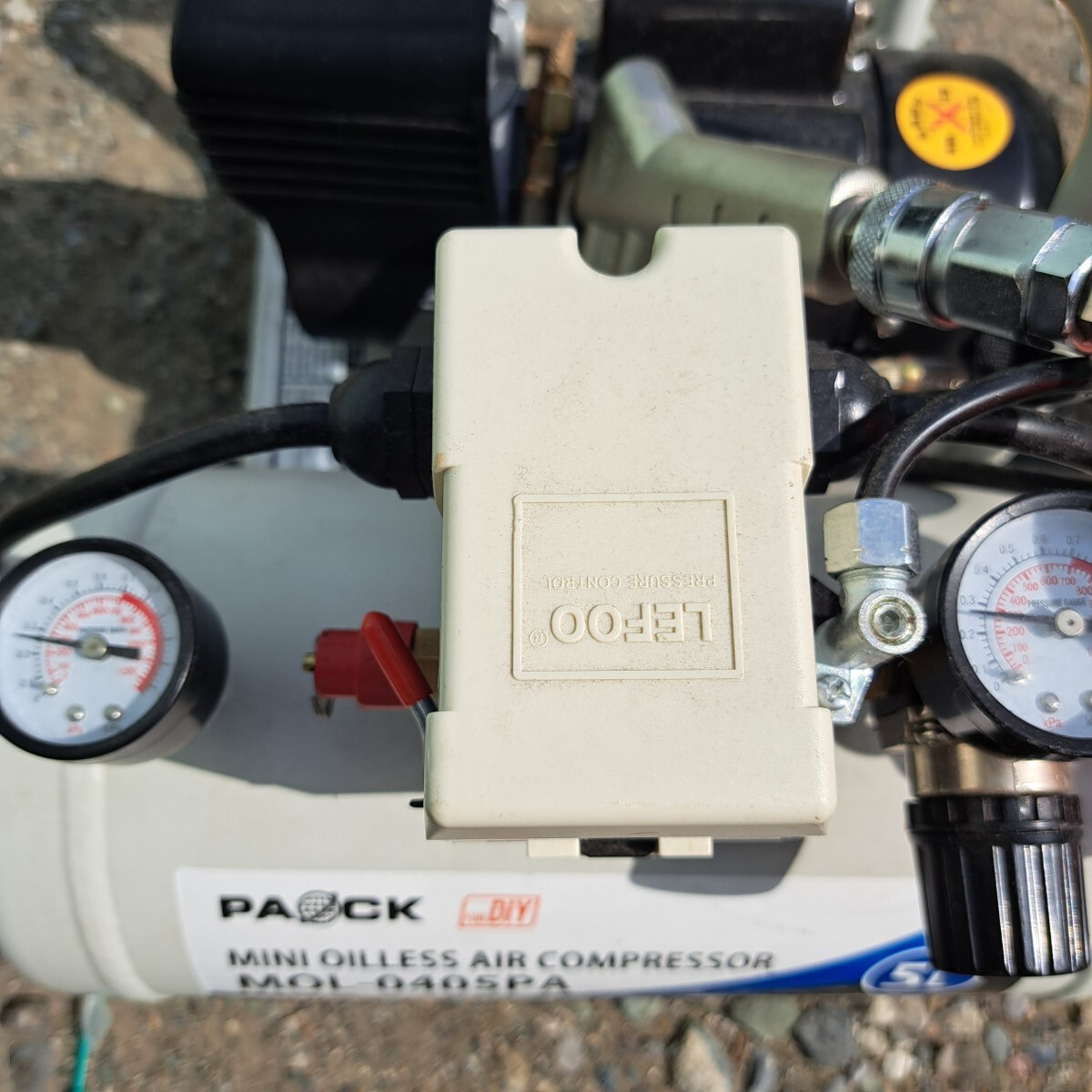 パオック ミニオイルレスエアコンコンプレッサー MOL-0405PA 容量5L 無給油式 直接可の画像5