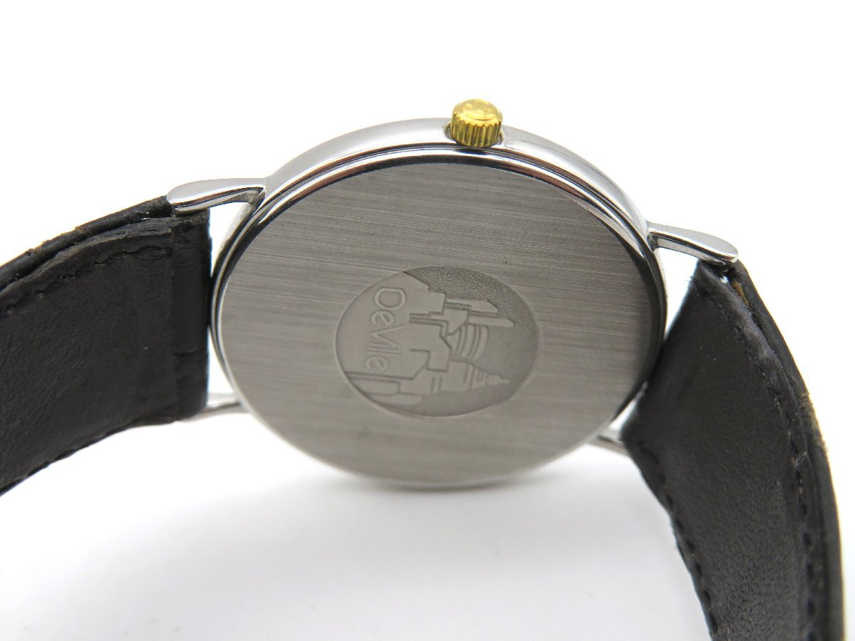 1円◆稼働◆ オメガ デヴィル シルバー クオーツ ユニセックス 腕時計 K83203の画像6