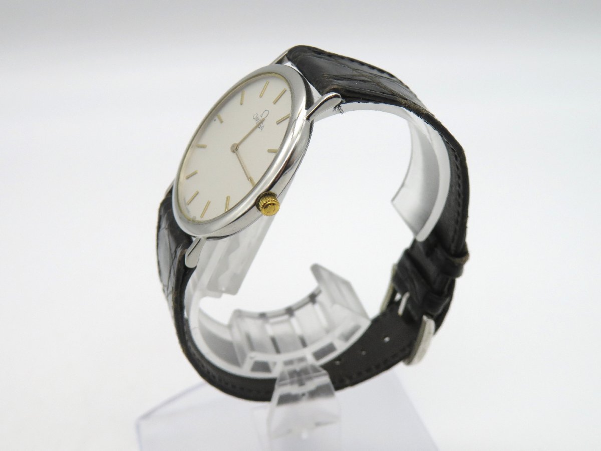 1円◆稼働◆ オメガ デヴィル シルバー クオーツ ユニセックス 腕時計 K83203の画像3