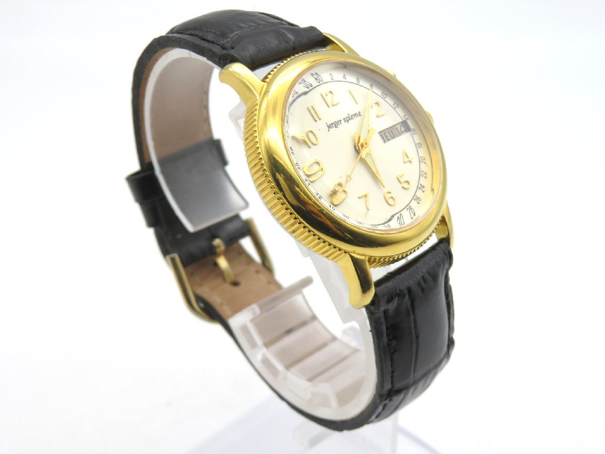 1円◆稼働◆ jerger splme ホワイト 自動巻き ユニセックス 腕時計 L19608の画像3