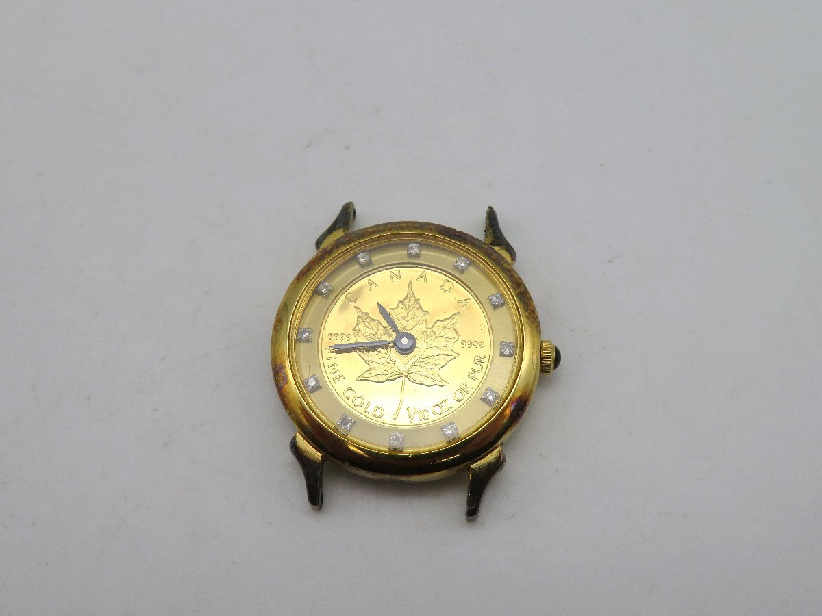 1円◆稼働◆ コインウォッチ ファインゴールド ゴールド クオーツ レディース 腕時計 K81409の画像1