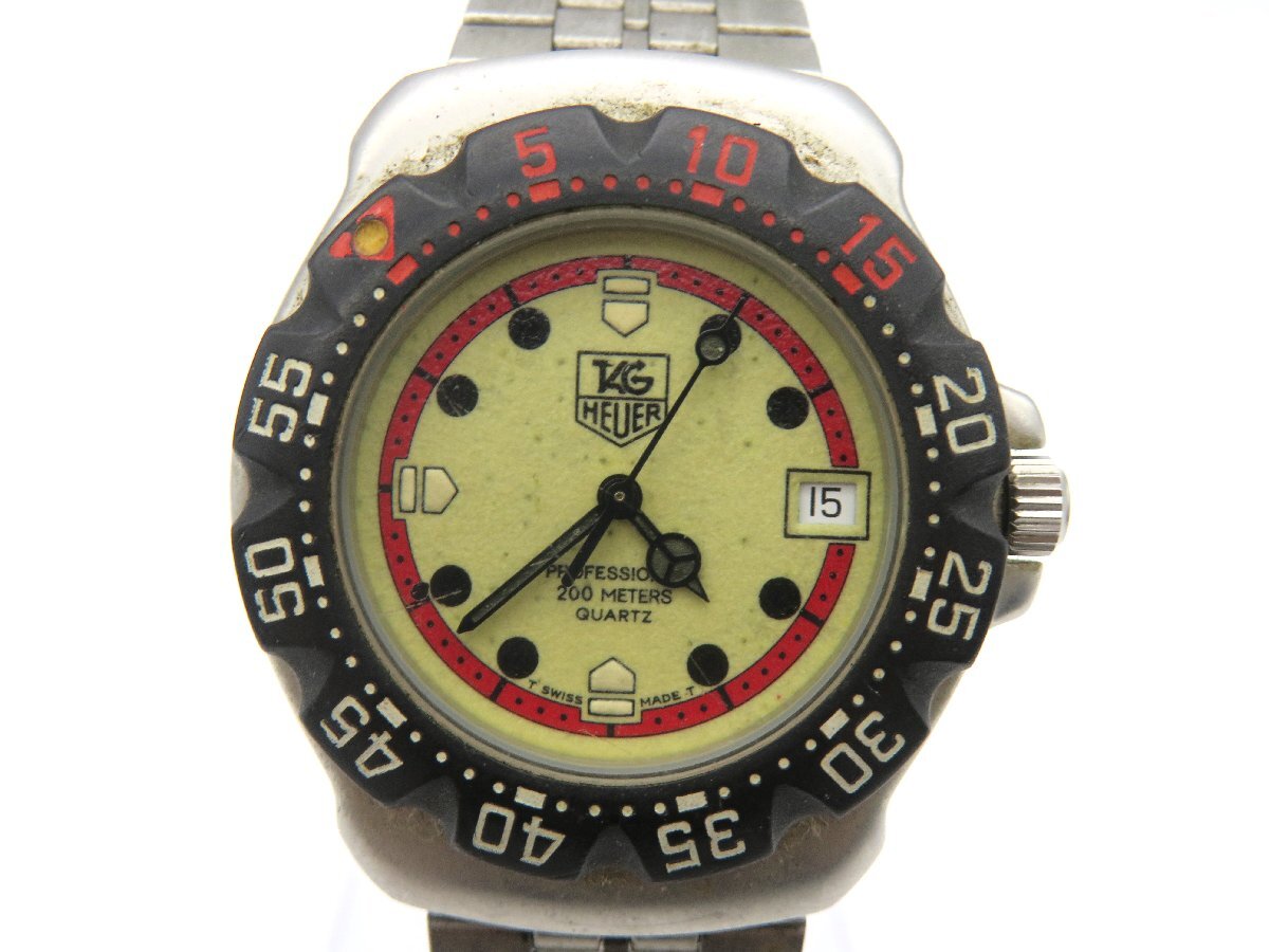 1円◆稼働◆ タグホイヤー WA1211 イエロー クオーツ ユニセックス 腕時計 K79404_画像1