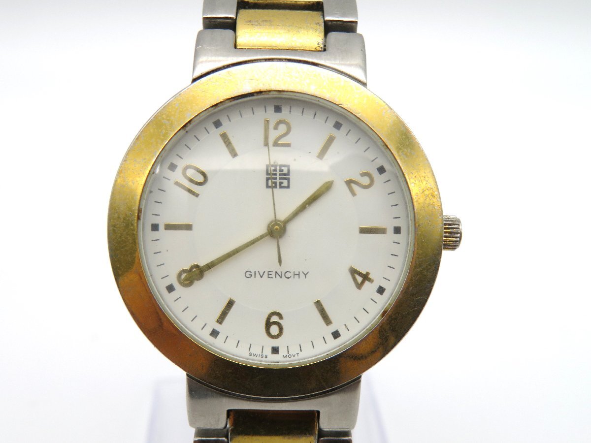 1円■ジャンク■ ジバンシー HV.16.IV ホワイト クオーツ メンズ 腕時計 N066の画像1