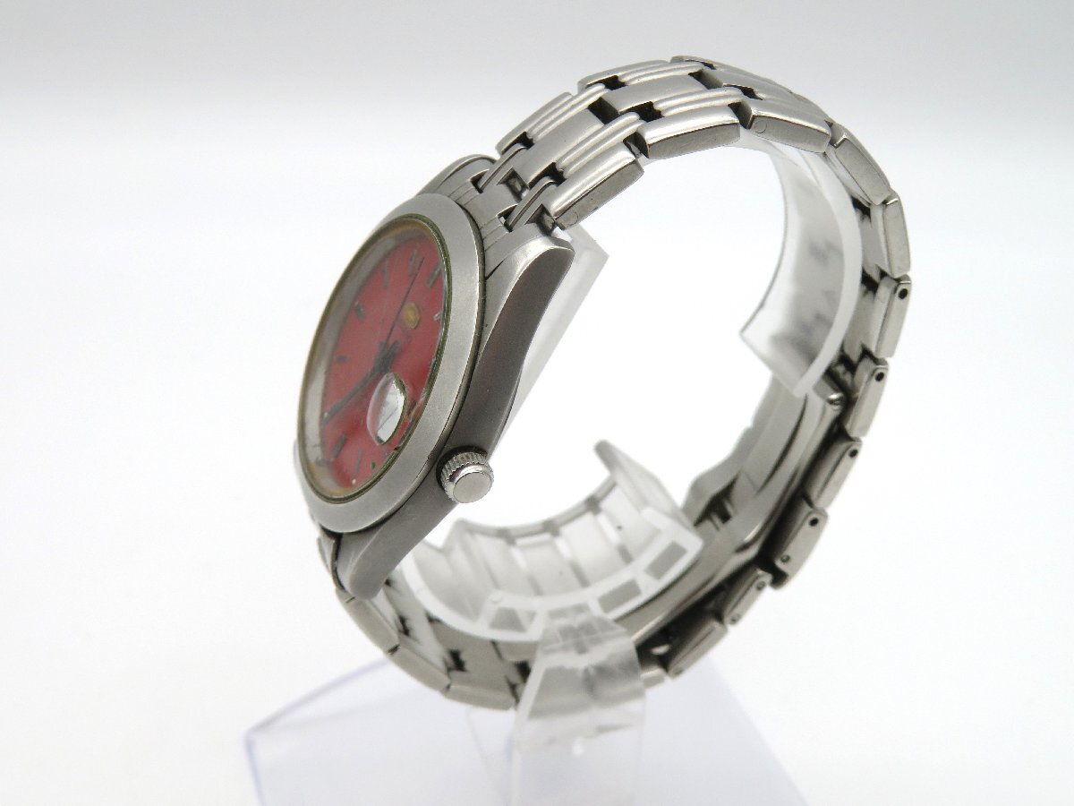 1円■ジャンク■ マニエッティマレリー 8805 レッド クオーツ ユニセックス 腕時計 K84303の画像3