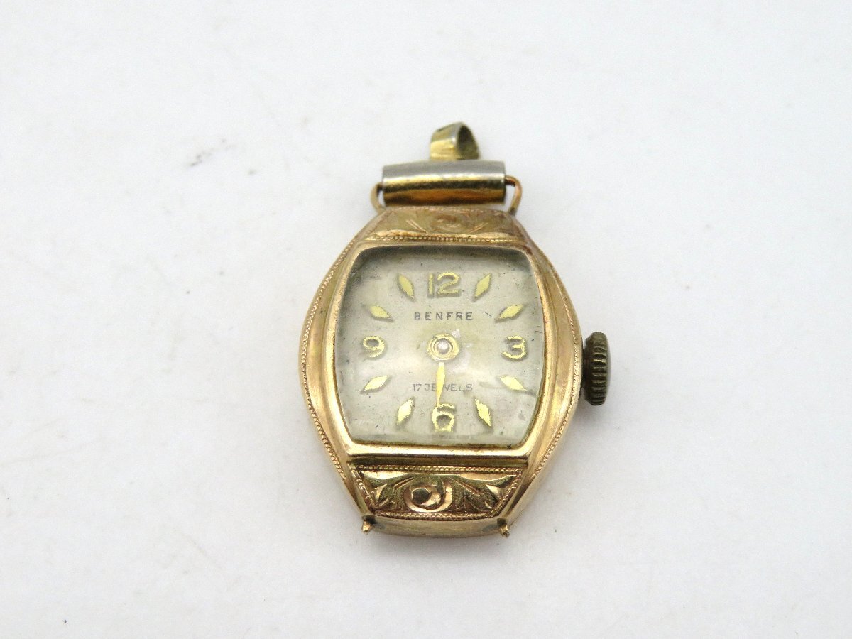 1円◆稼働◆ ベンフレ K18 シルバー 手巻き レディース 腕時計 K81104の画像1