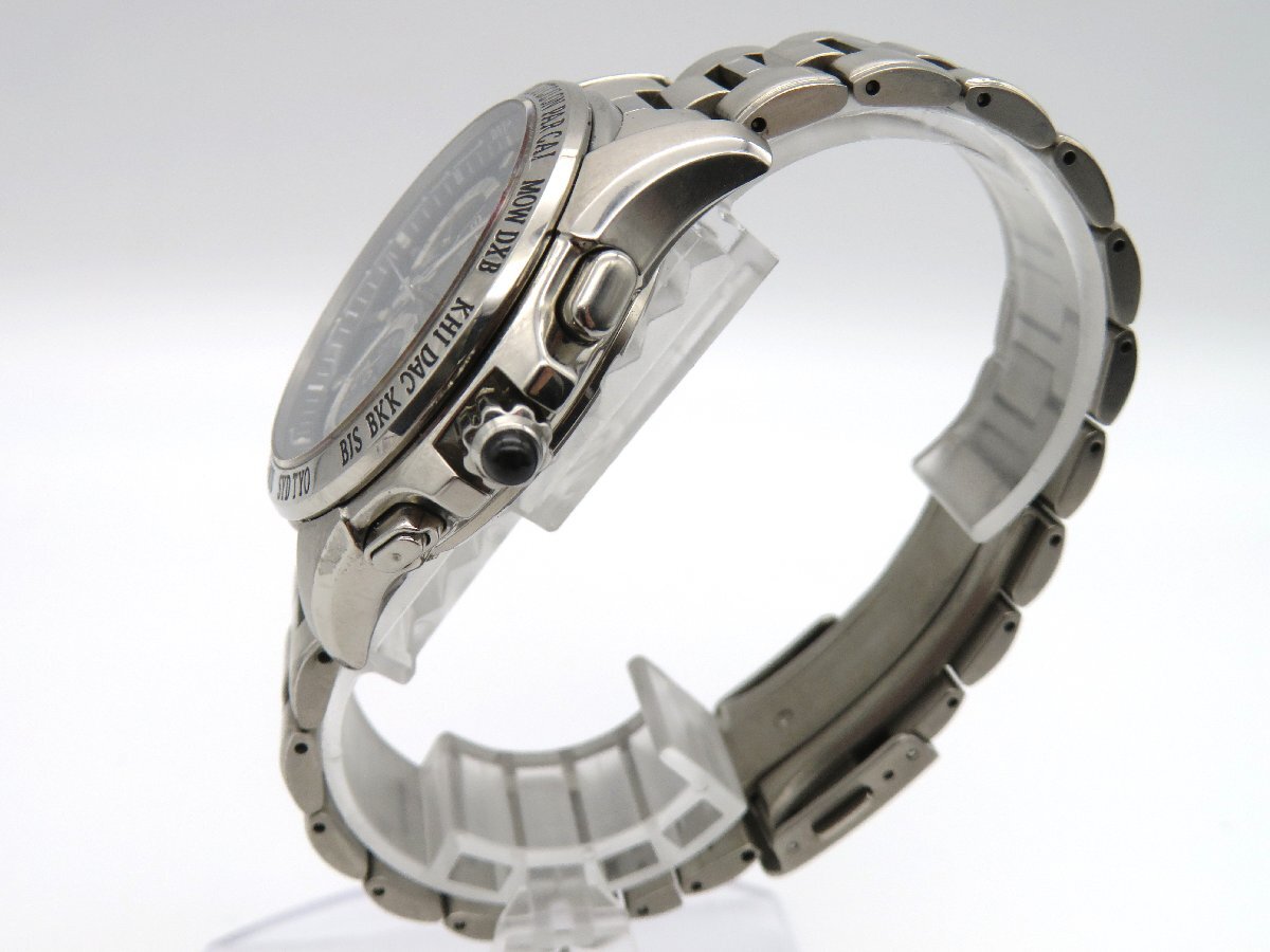 1円◆稼働◆ セイコー 8B54-0AF1 ドルチェ ブラック ソーラー メンズ 腕時計 コマ K80301の画像2