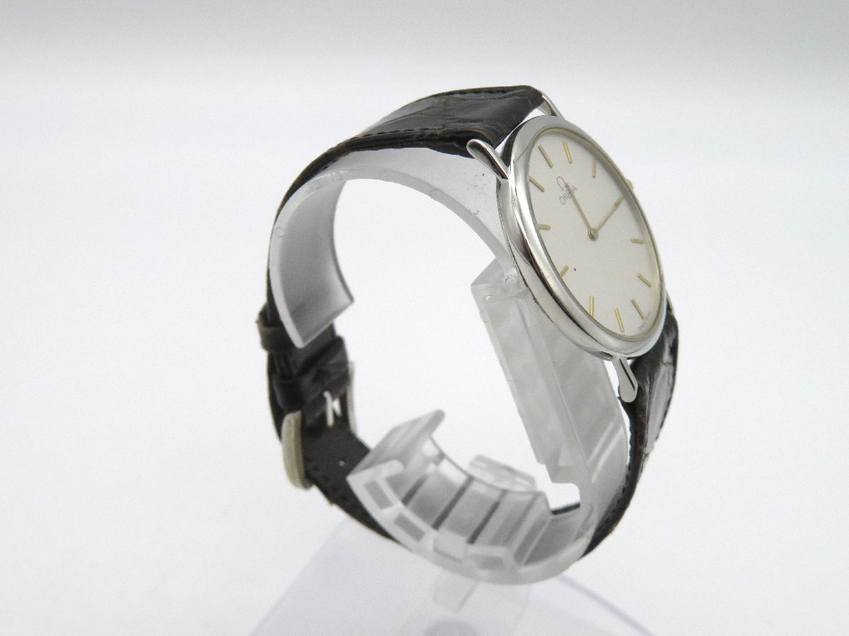 1円◆稼働◆ オメガ デヴィル シルバー クオーツ ユニセックス 腕時計 K83203の画像4