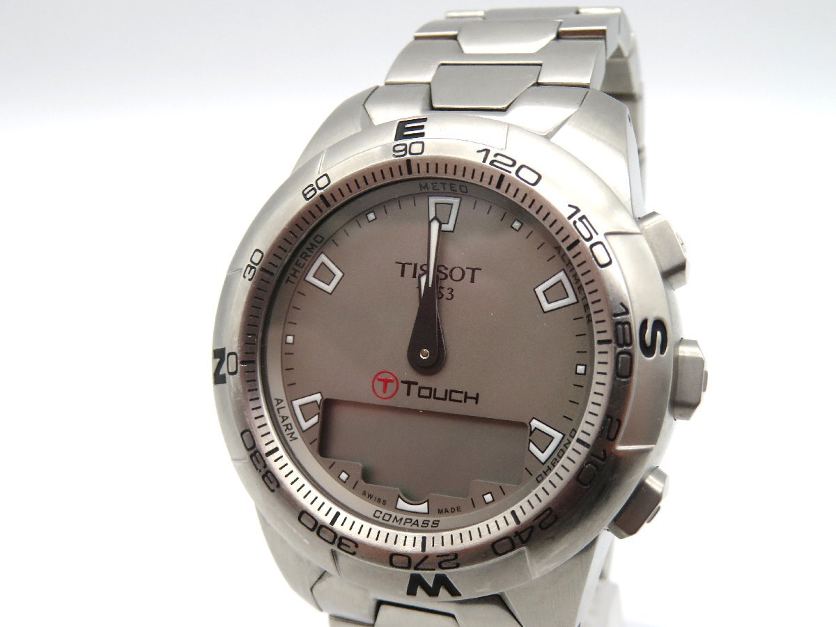 1円■ジャンク■ ティソ T047420A Tタッチ2 シルバー クオーツ メンズ 腕時計 K81407の画像1