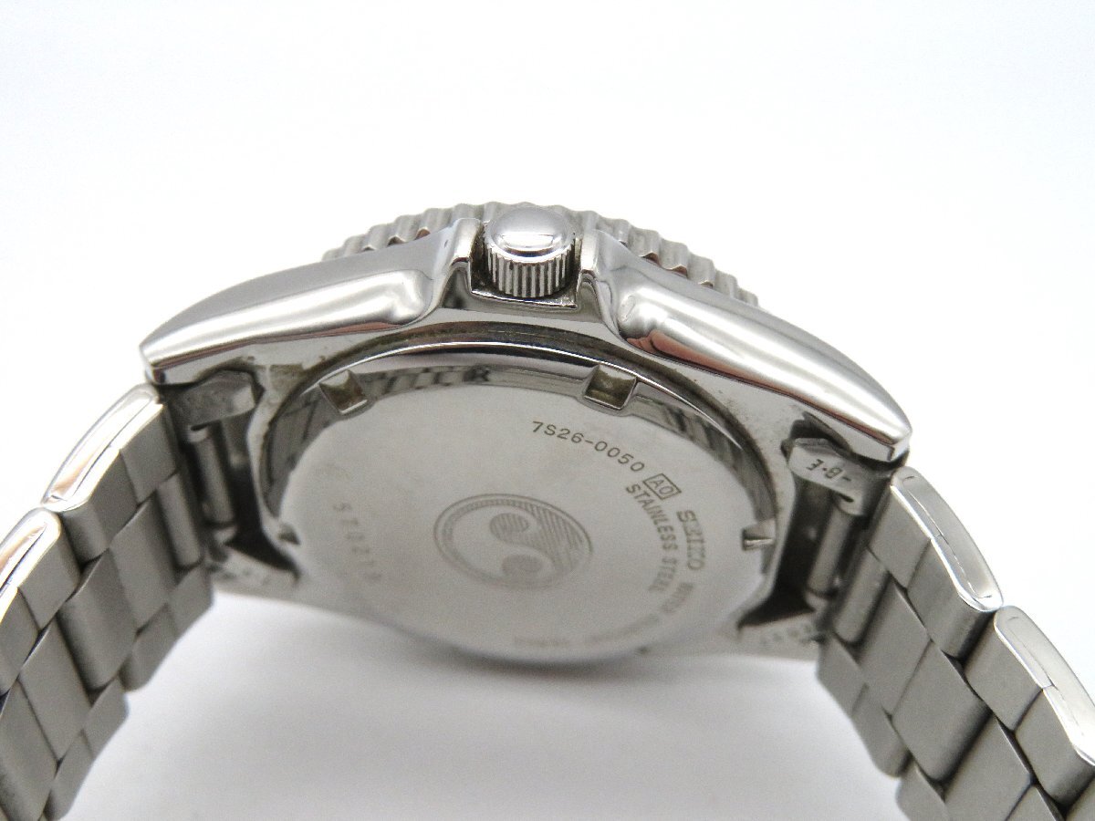 1円◆稼働◆ セイコー 7S26-0050 ブラック 自動巻き メンズ 腕時計 K83301の画像6