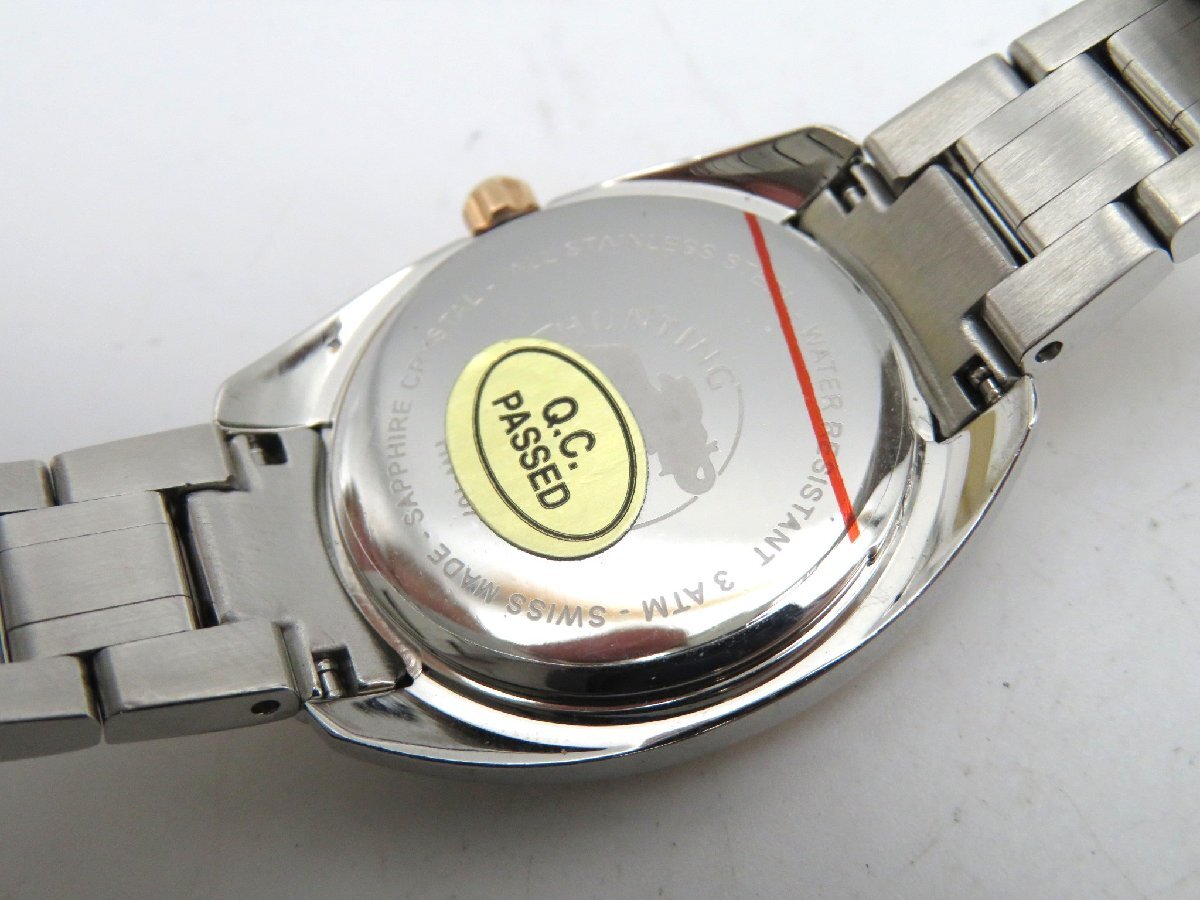 1円◆稼働◆ ハンティングワールド シェルホワイト クオーツ レディース 腕時計 L31104_画像4