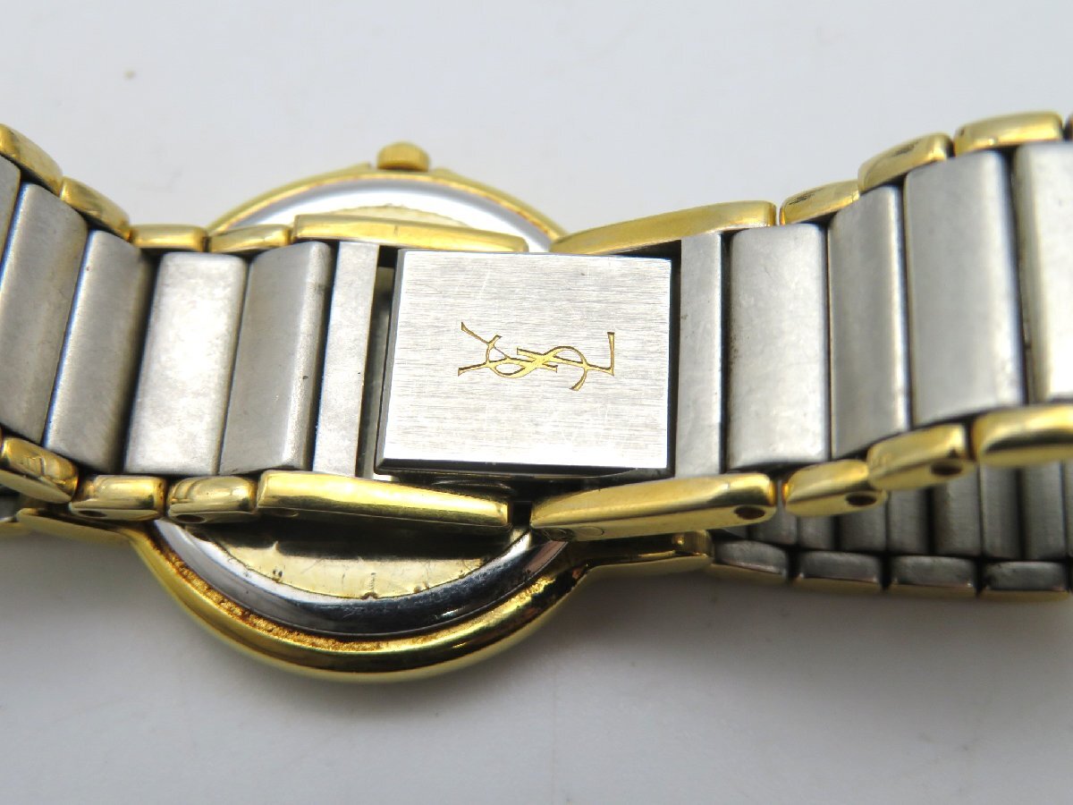 1円■ジャンク■ イブサンローラン 2200-228481 シルバー クオーツ レディース 腕時計 コマ L28311の画像3