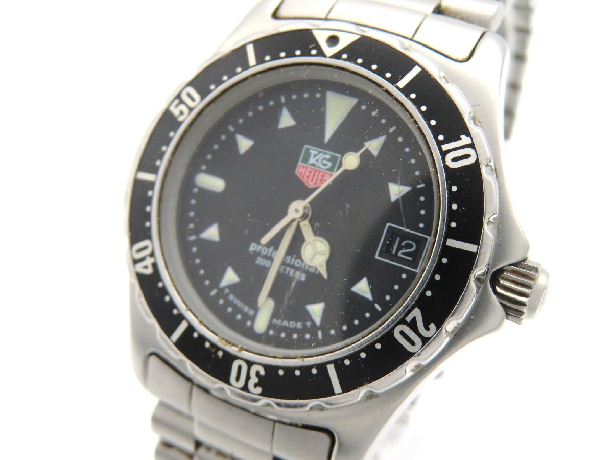 1円◆稼働◆ タグホイヤー 973.013R ブラック クオーツ ユニセックス 腕時計 L30101の画像1