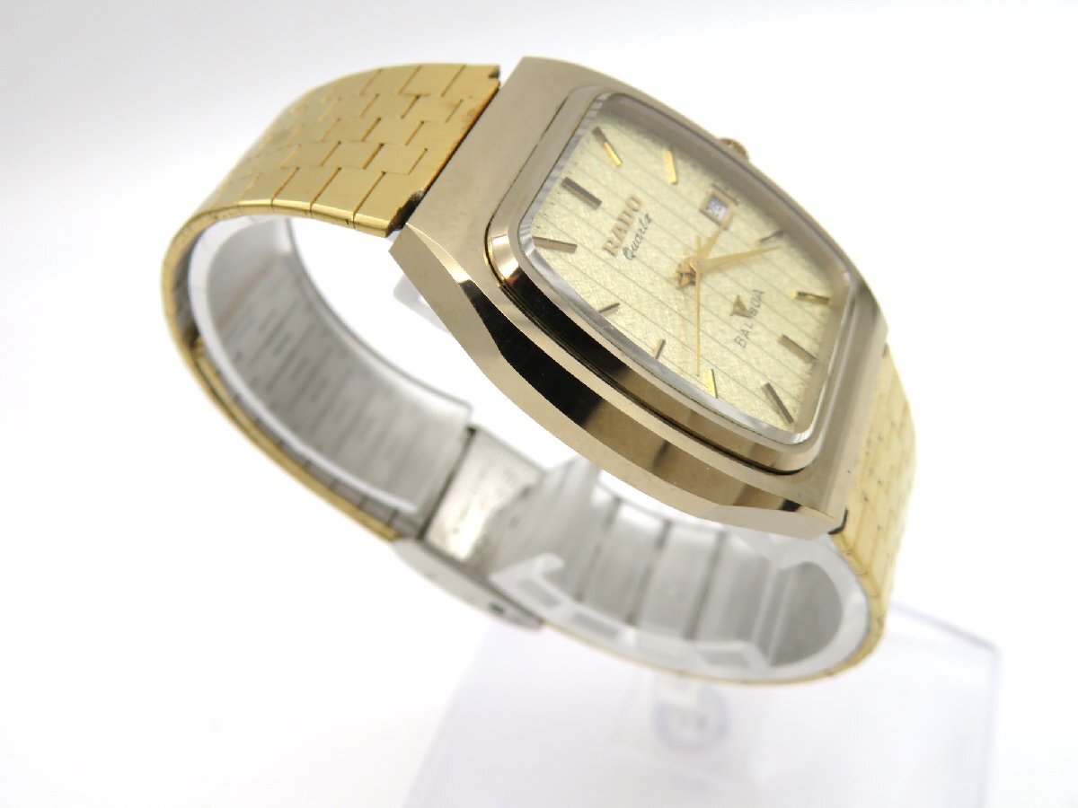 1円◆稼働◆ ラドー バルボア ゴールド クオーツ ユニセックス 腕時計 L31204_画像3