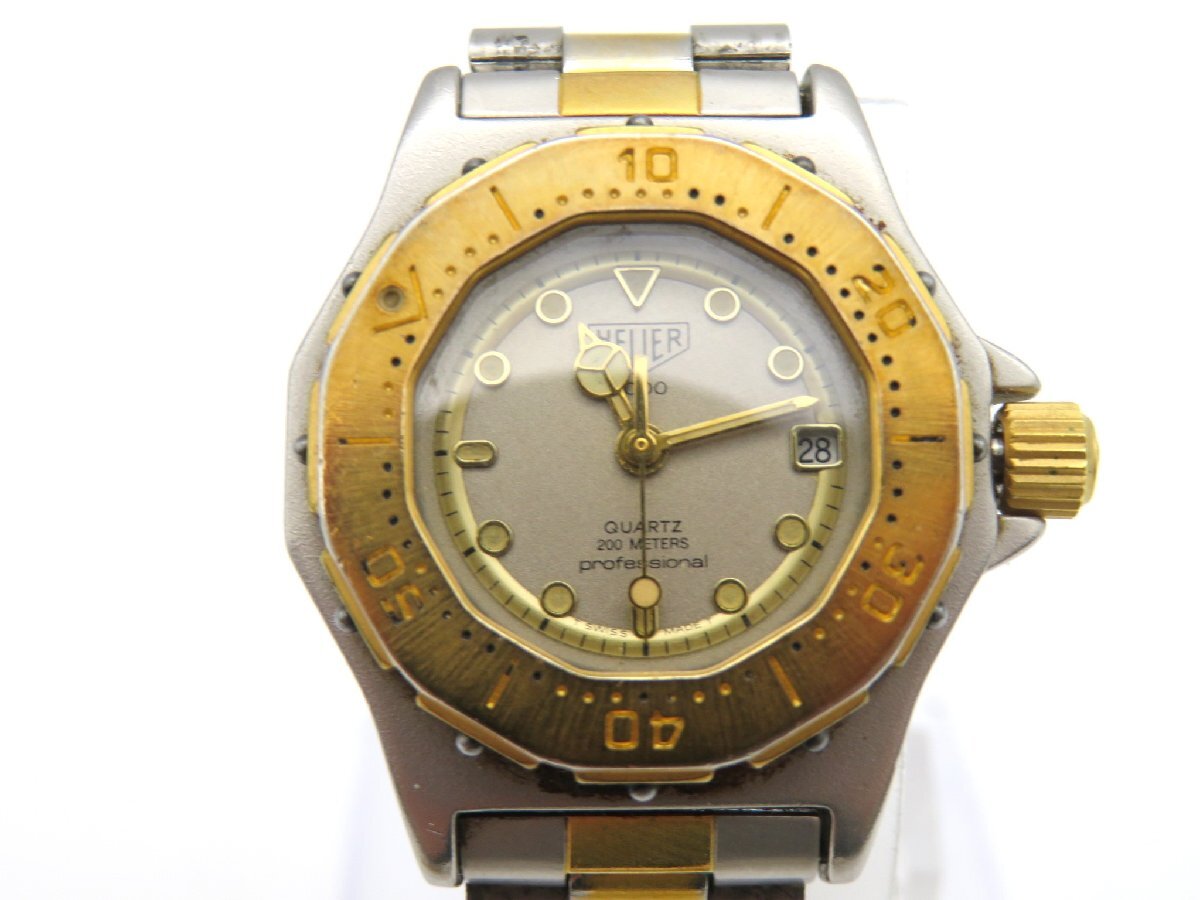1円◆稼働◆ タグホイヤー 934.208 プロフェッショナル グレー クオーツ レディース 腕時計 8コマ N770の画像1