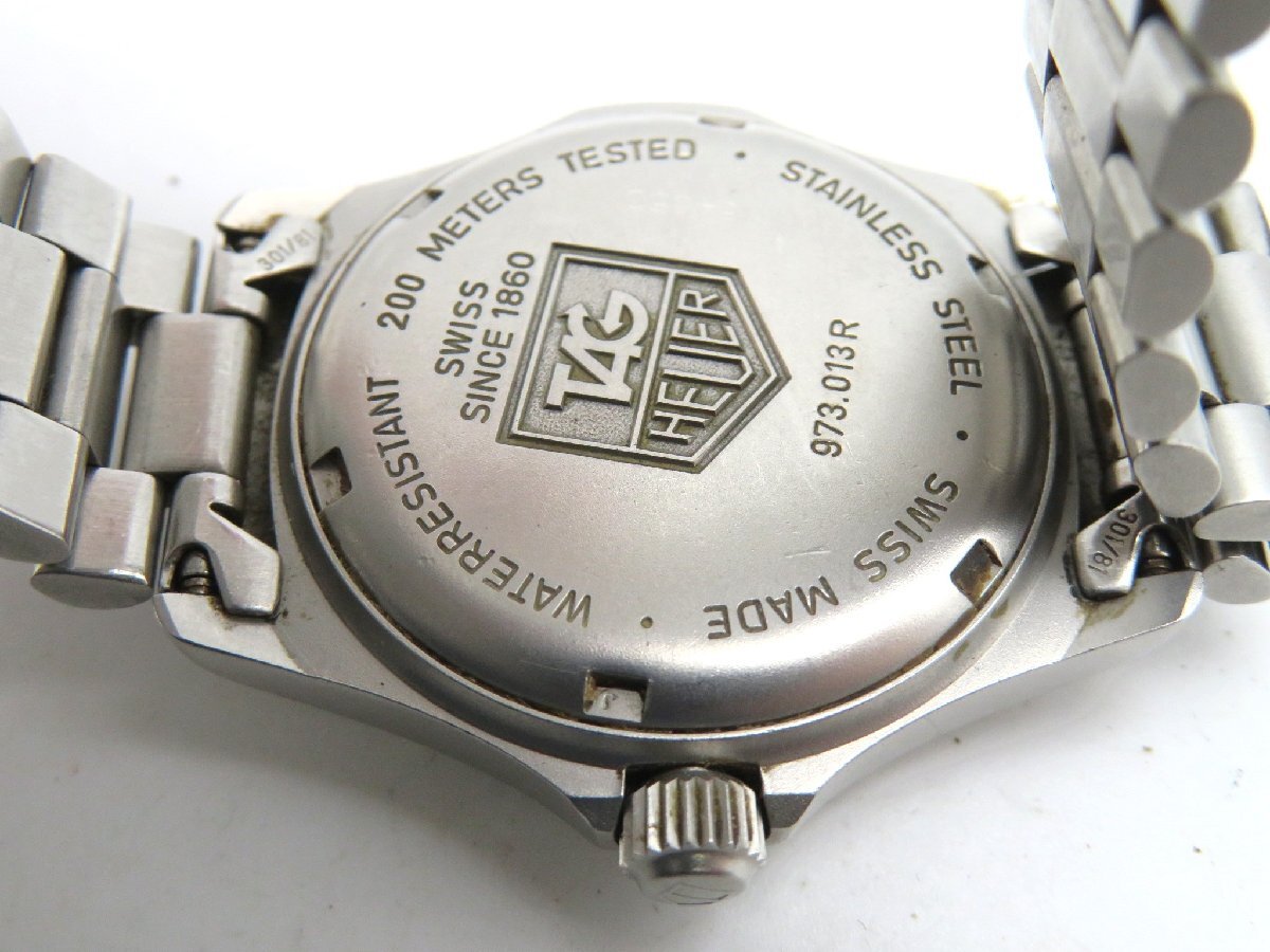 1円◆稼働◆ タグホイヤー 973.013R ブラック クオーツ ユニセックス 腕時計 L30101の画像5