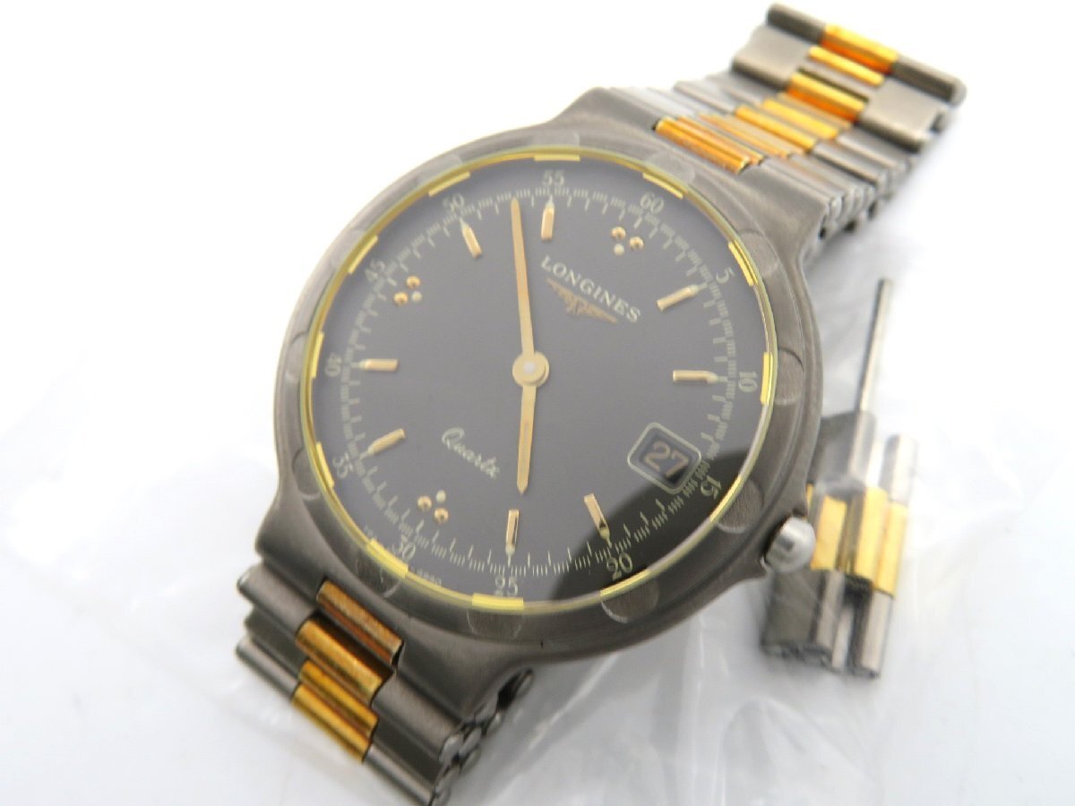 1円◆稼働◆ ロンジン コンクエスト グレー クオーツ ユニセックス 腕時計 1コマ N616の画像1
