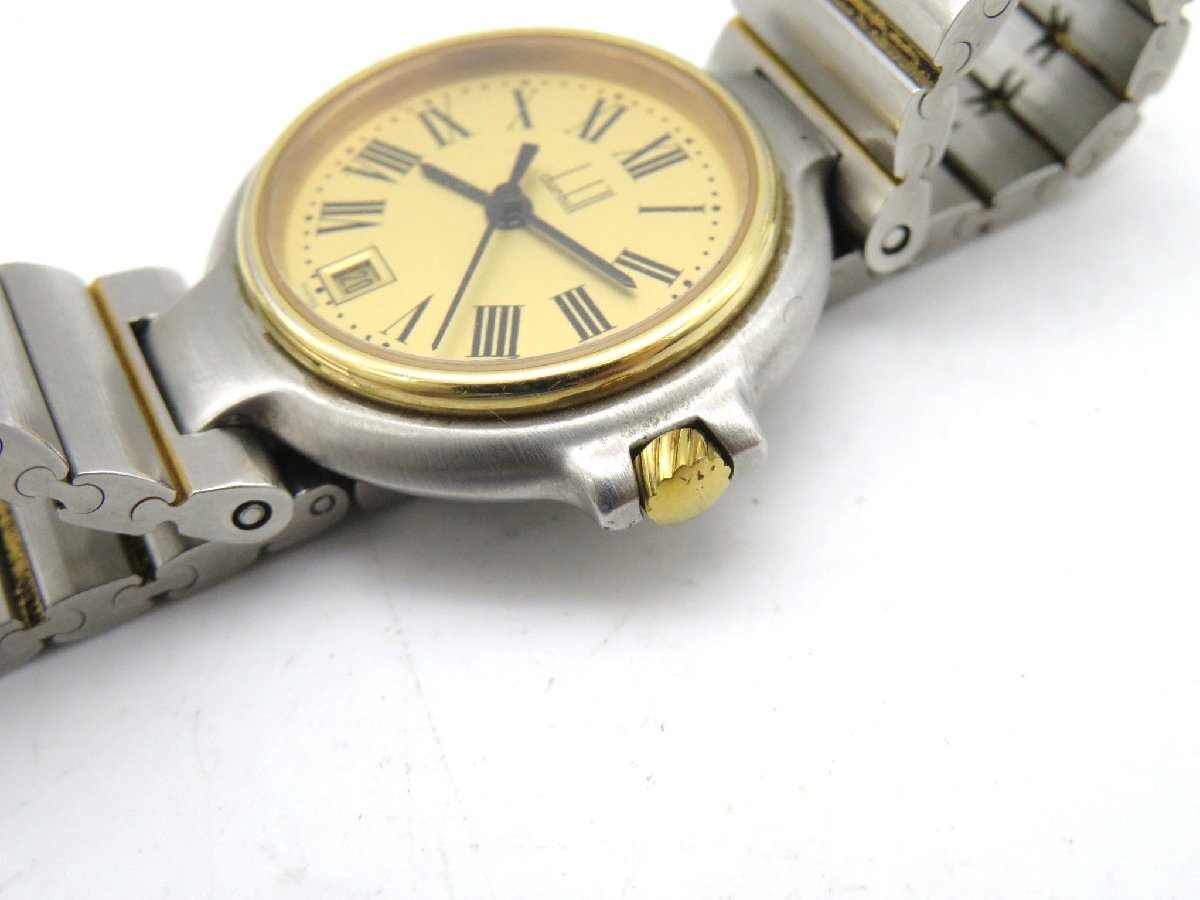 1円◆稼働◆ ダンヒル ゴールド クオーツ レディース 腕時計 L25503の画像2