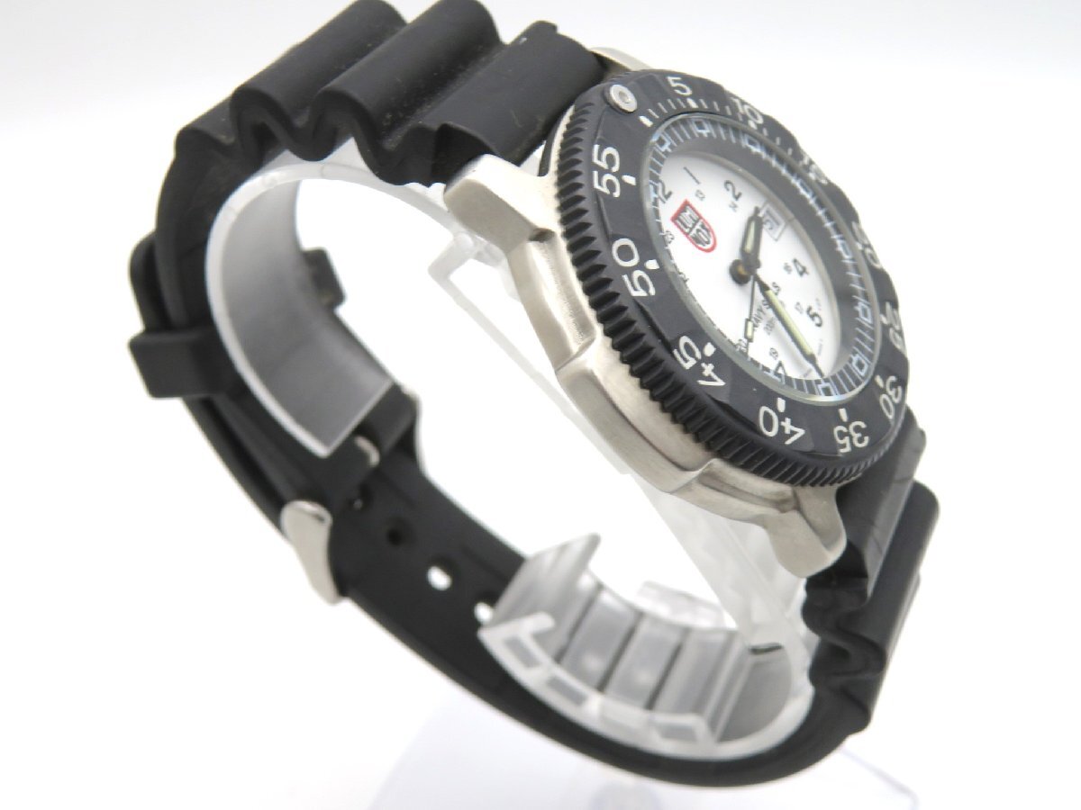 1円◆稼働◆ ルミノックス ネイビーシールズ ホワイト クオーツ メンズ 腕時計 L30504の画像3