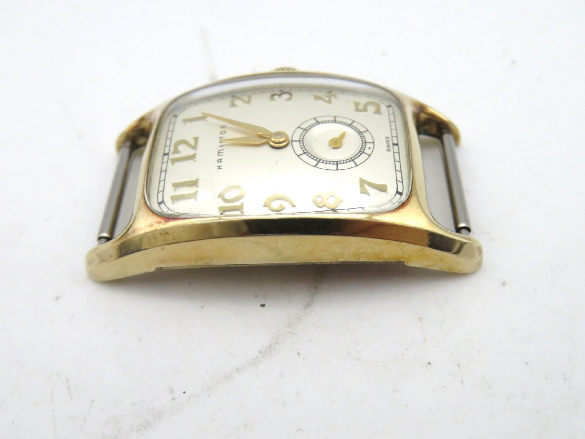 1円■ジャンク■ ハミルトン ゴールド 手巻き レディース 腕時計 L26407の画像4