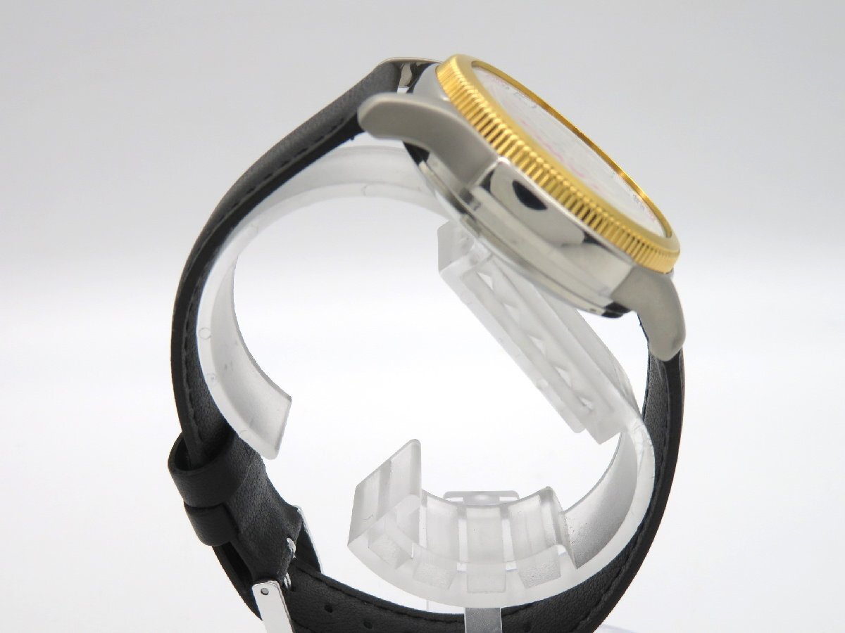 1円◆稼働◆ ロードエルジン M-056 ホワイト 自動巻き メンズ 腕時計 N857の画像3