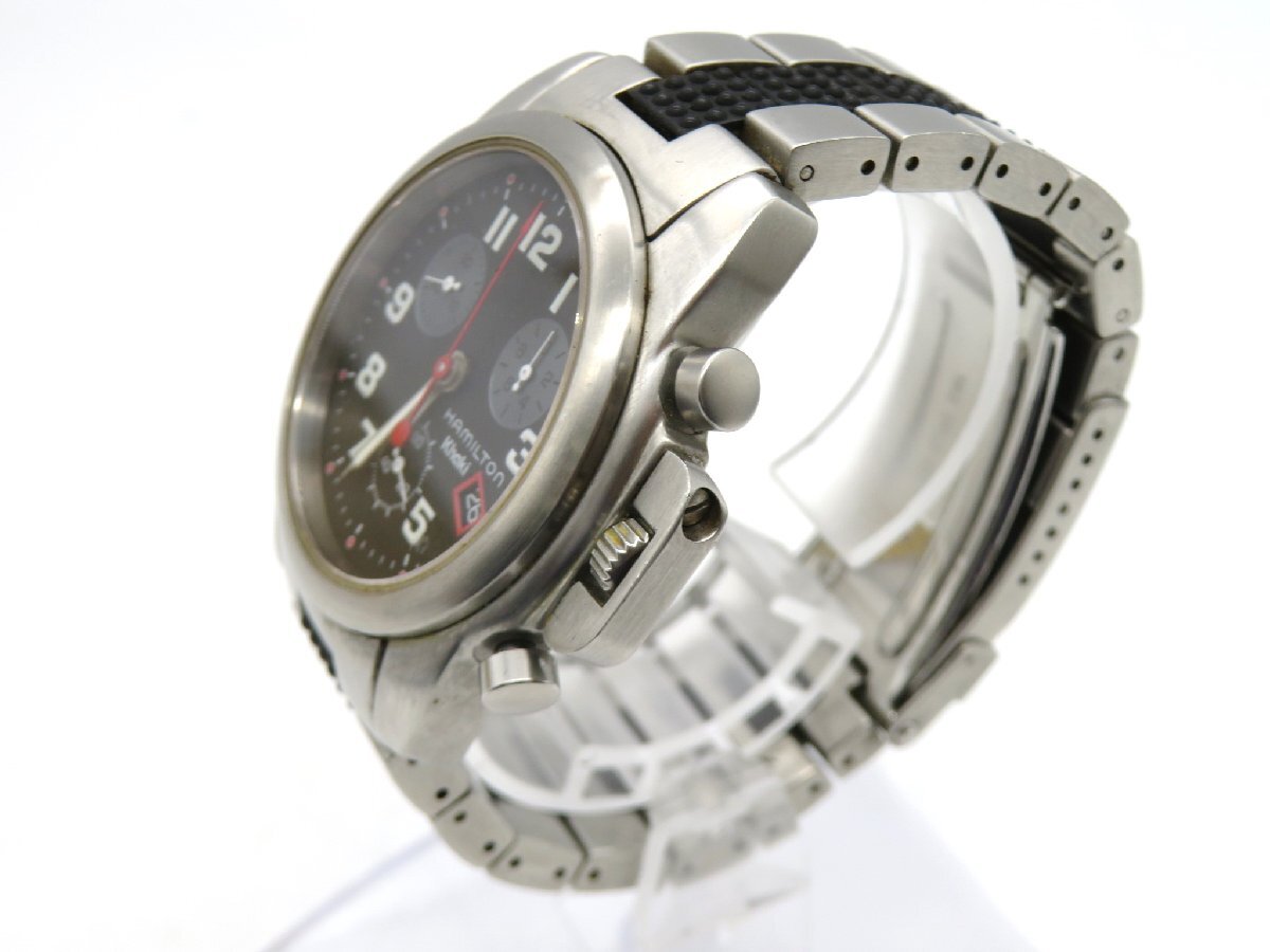 1円◆稼働◆ ハミルトン 6313 グレー クオーツ メンズ 腕時計 コマ L27803_画像3