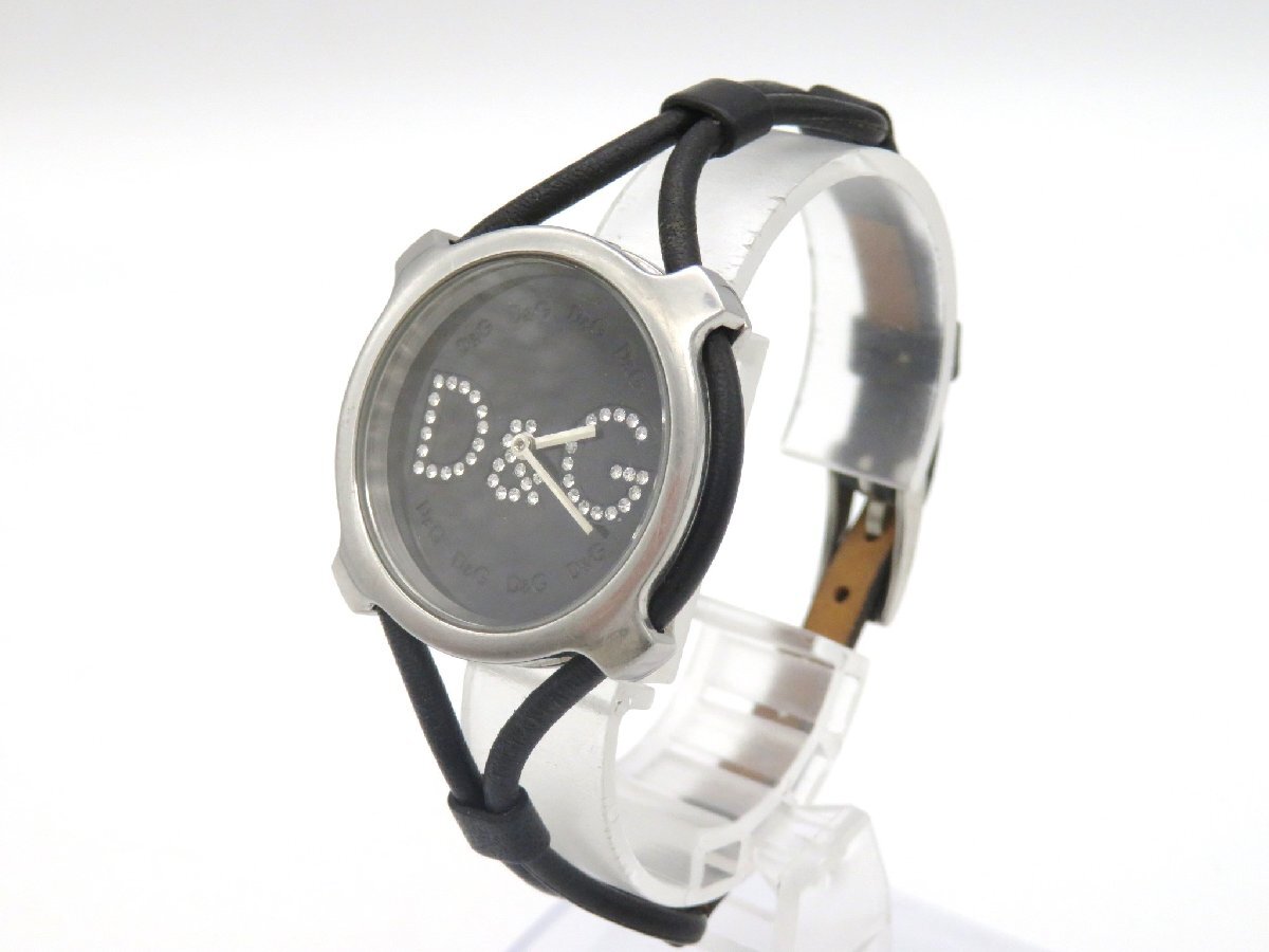 1円◆稼働◆ D&G   黒 クオーツ ユニセックス 腕時計  L938の画像2