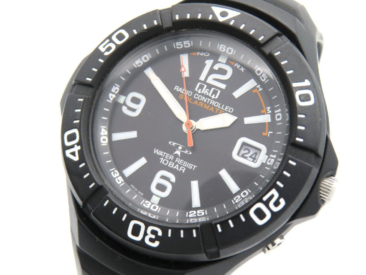 ☆1円■ジャンク■ シチズン HG10-305 Q＆Q ブラック クオーツ メンズ 腕時計  M545の画像1