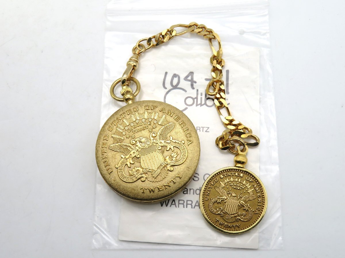 *1 иен * работа * прочее Colibri Gold кварц мужской карманные часы гарантия M891