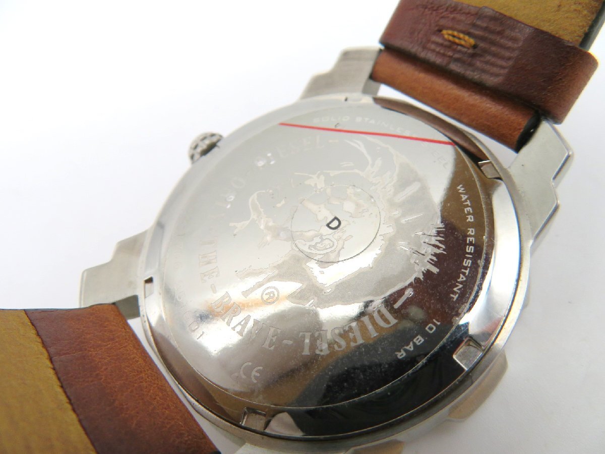 1円◆稼働◆良品　ディーゼル　DZ-1736　　シルバー　クオーツ　メンズ　腕時計　尾錠　M047