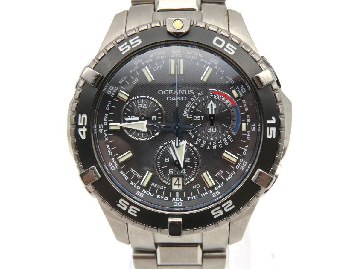 1円■ジャンク■ カシオ OCW-P500 オシアナス グレー ソーラー メンズ 腕時計 K58203