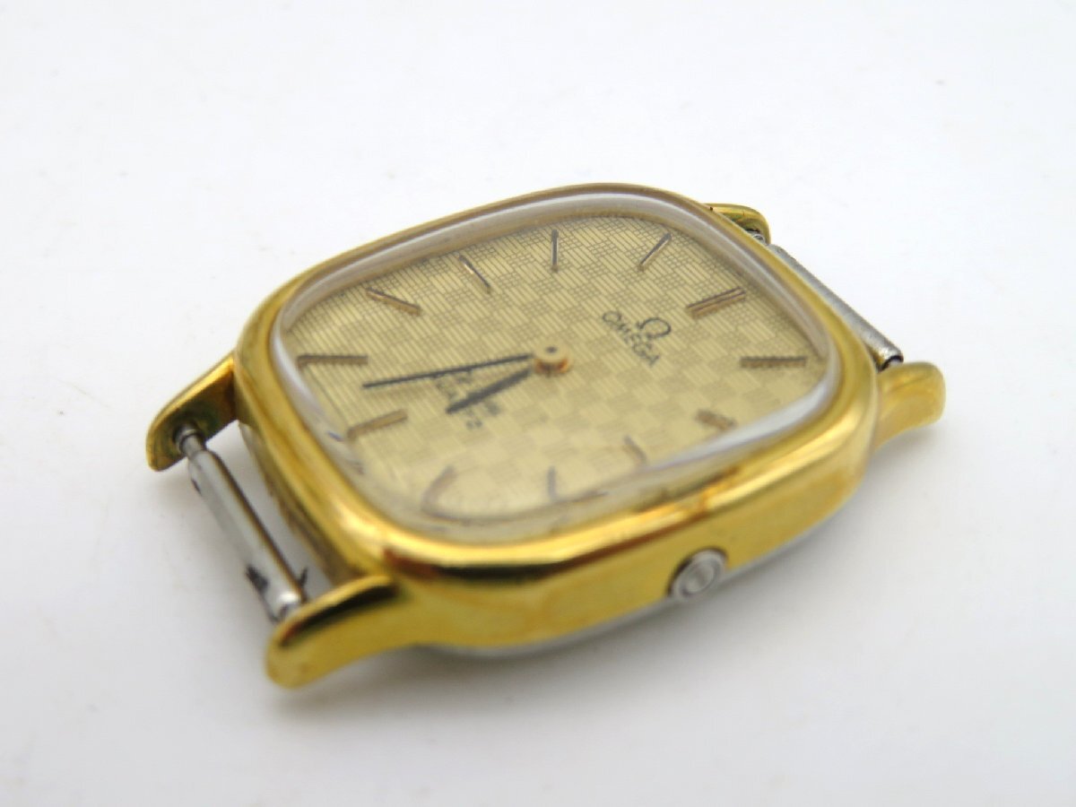 1円■ジャンク■ オメガ DE VILLE 1350 ゴールド クオーツ レディース 腕時計 N831の画像2
