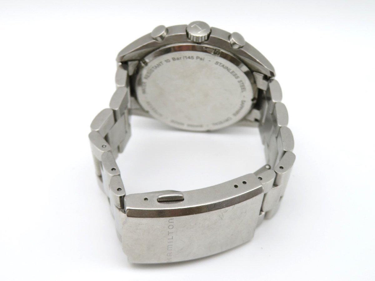 1円◆稼働◆ ハミルトン H765120 カーキ 黒 クオーツ メンズ 腕時計 L52901の画像6