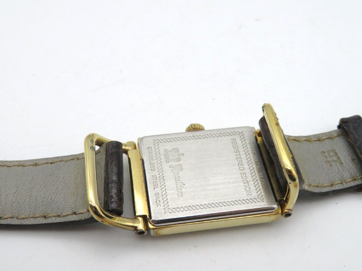 1円◆稼働◆ ハミルトン ホワイト クオーツ レディース 腕時計 L54703の画像6