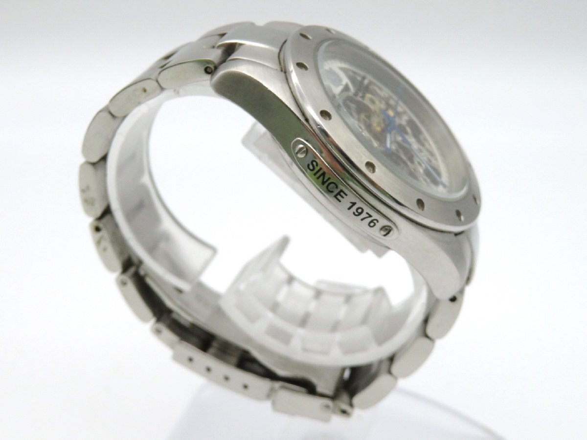 1円◆稼働◆ オリエント OM-8024 エクスプレス スケルトン 自動巻き メンズ 腕時計 N487の画像3