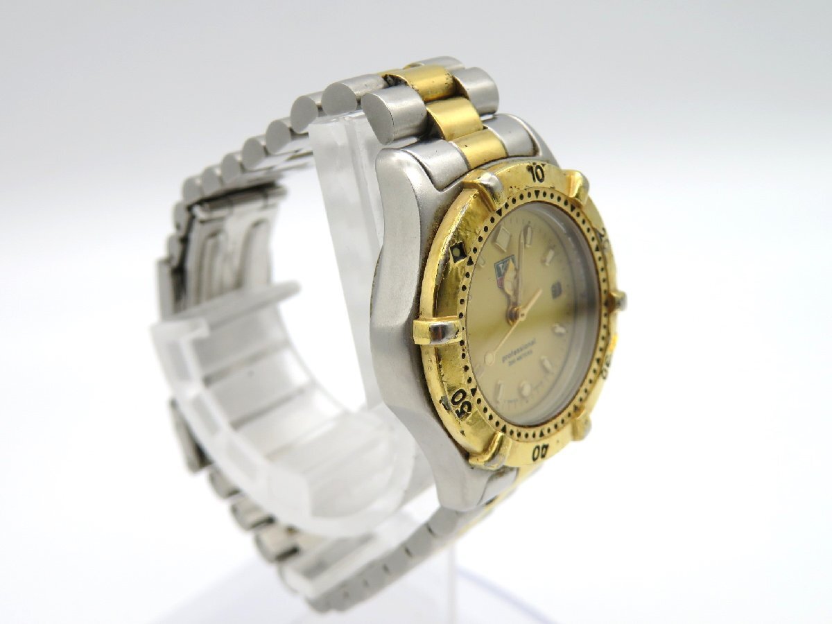1円■ジャンク■ タグホイヤー WE1420-R プロフェッショナル ゴールド クオーツ レディース 腕時計 L56603の画像3