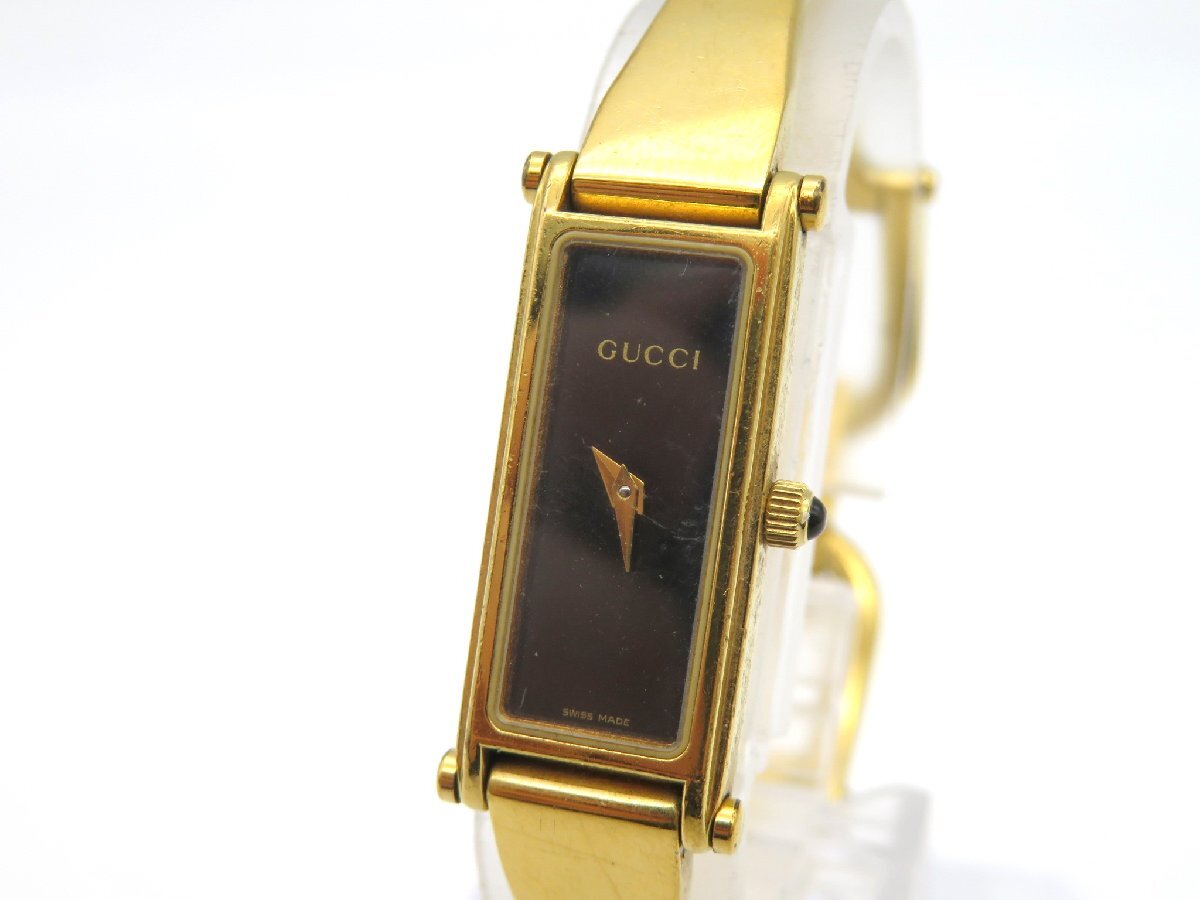 1円◆稼働◆ グッチ 1500L ゴールド クオーツ レディース 腕時計 L54804_画像1