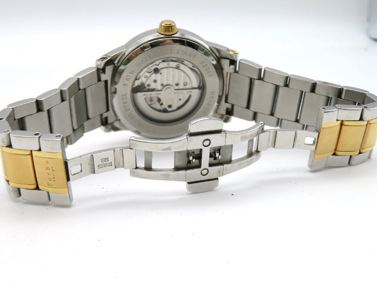 1円◆稼働◆ フルボ F9010 ブラウン 自動巻き メンズ 腕時計 N455の画像5